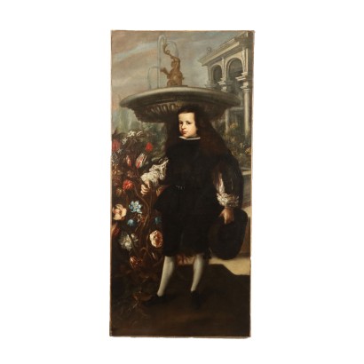 Portrait d\'un Enfant Huile sur Toile Espagne XVII Siècle