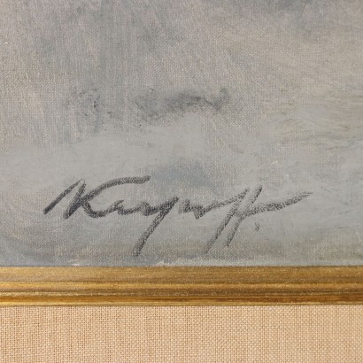 arte, arte italiana, pittura novecento italiana,Ivan Karpoff ,Paesaggio Invernale con Slitta,Ivan Karpoff