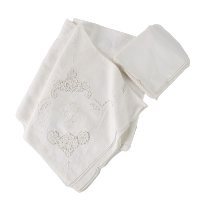 Mantel de lino con 12 servilletas