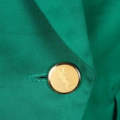 Vintage Jacket YSL Cotton Size 14 France 1980s