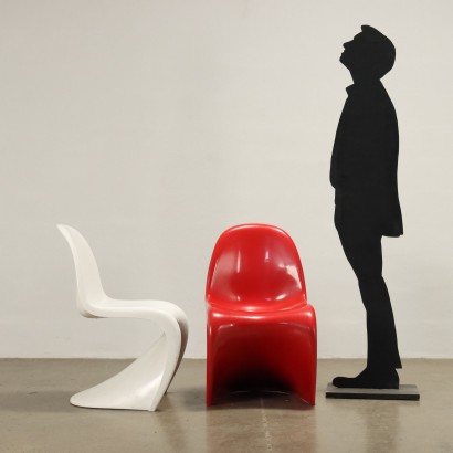 Groupe de 4 Chaises Vitra Panton Chair Plastique Suisse Années 1960