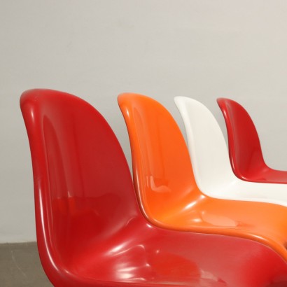 Gruppe von 4 Stühlen Vitra Panton Chair Kunsttoff Schweiz 1960er