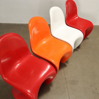 Group of 4 Chairs Vitra Panton Chair Plastic Switzerland 1960s