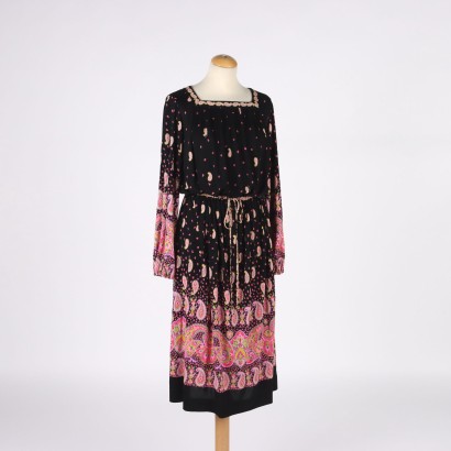 De Parisini Vintage Kleid Seide Italien 1970er