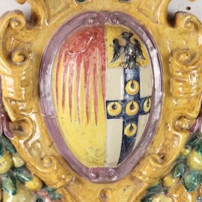 Heraldisches Wappen Majoilika Italien XIX Jhd
