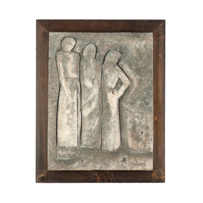 Keramikplatte mit Carlo Sessa-Figuren Italien 1970