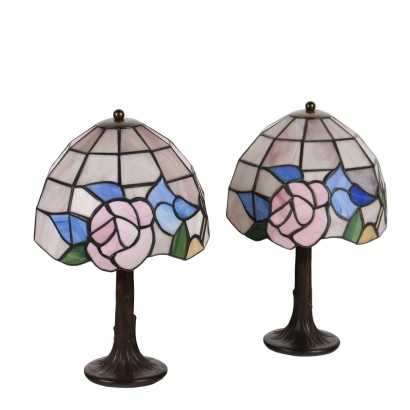 Pareja de lámparas de mesa estilo Tiffany