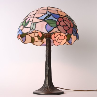 Lampe de Table Style Tiffany Verre Italie XX Siècle