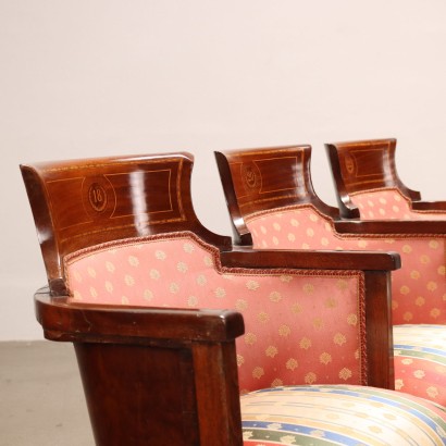 antiguo, sillón, sillones antiguos, sillón antiguo, sillón italiano antiguo, sillón antiguo, sillón neoclásico, sillón del siglo XIX, Grupo de Sillones de Cine