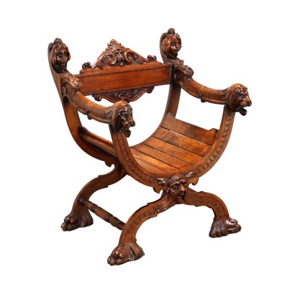 Neo-Renaissance Style Chair Beech Italy XX Century