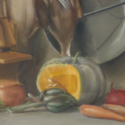 Still life with vegetables and birds by, Still life with vegetables and birds., Adriano Gajoni, Adriano Gajoni, Adriano Gajoni