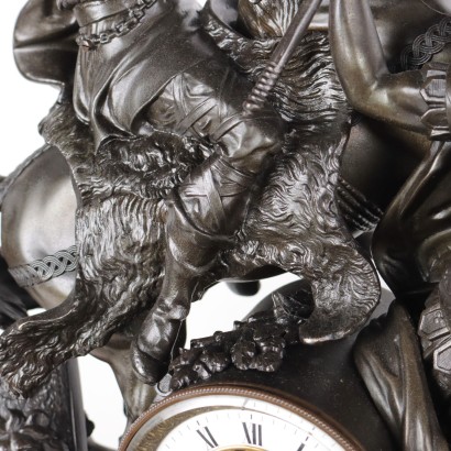 antigüedades, reloj, reloj antiguo, reloj antiguo, reloj italiano antiguo, reloj antiguo, reloj neoclásico, reloj del siglo XIX, reloj de péndulo, reloj de pared, G. Introvini support clock Milan