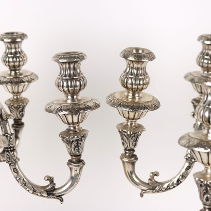 Pair of Candelabra Silver Italy 1930s-1940s