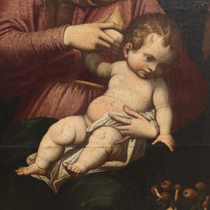 arte, arte italiana, pittura antica italiana,Madonna con Bambino e Santi Dipinto de