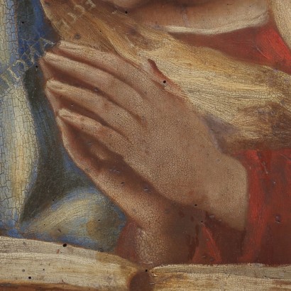 Religious Subject Oil on Wooden Table Italy XVIII Century