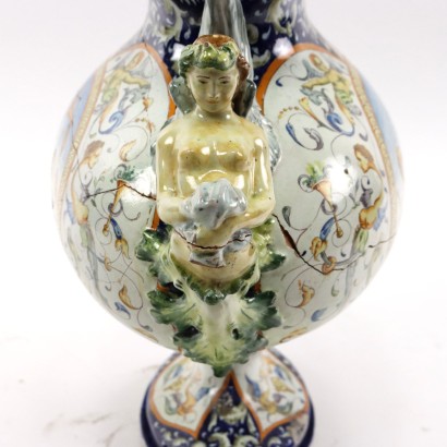 Neoklassicher Vase Majolika Italien XIX-XX Jhd