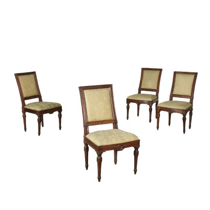 antigüedades, silla, sillas antiguas, silla antigua, silla italiana antigua, silla antigua, silla neoclásica, silla del siglo XIX, Grupo de Sillas Neoclásicas