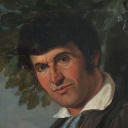 Portrait Masculin Huile sur Toile Italie XIX Siècle