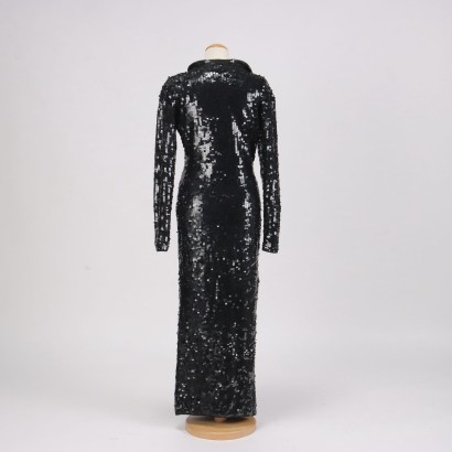 Vintage Evening Dress Wool Size 12 Italy 1980s