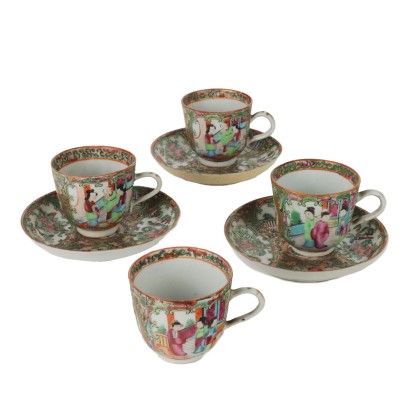 Group of 4 Porcelain Cups Canton China 1890 ca.