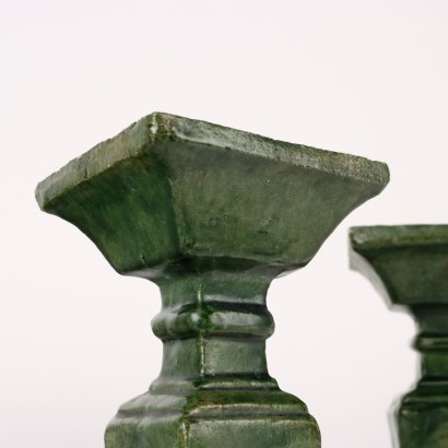 Paar Kerzenhalter Keramik China Ming-Zeit (1368-1644)