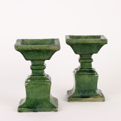 Pair of Candlesticks Ceramic China Ming Period (1368-1644)