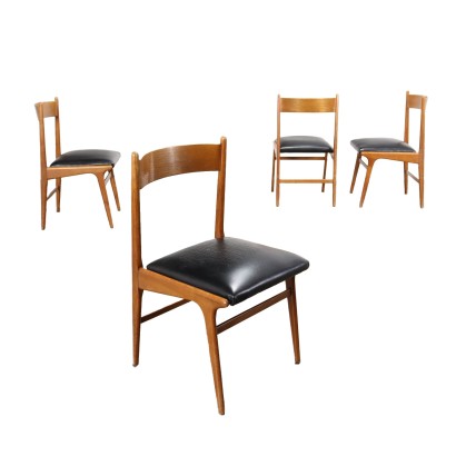 Group of 4 Chairs Leatherette Italy 1950s-1960s