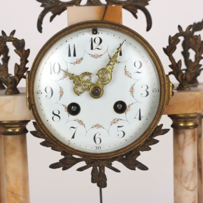 antiquariato, orologio, antiquariato orologio, orologio antico, orologio antico italiano, orologio di antiquariato, orologio neoclassico, orologio del 800, orologio a pendolo, orologio da parete,Trittico Orologio in Marmo e Bronzo