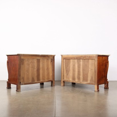 Pair of Restoration Lombard Chest Of Drawers Italy 19th Century