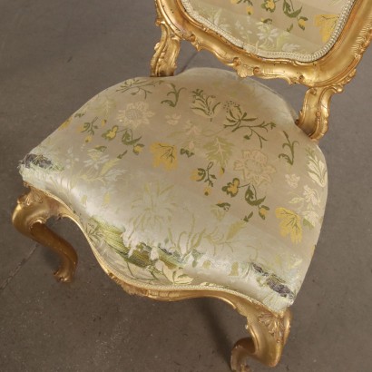 Pair of Rococo Style Chairs and Stools Wood Italy XIX-XX Century