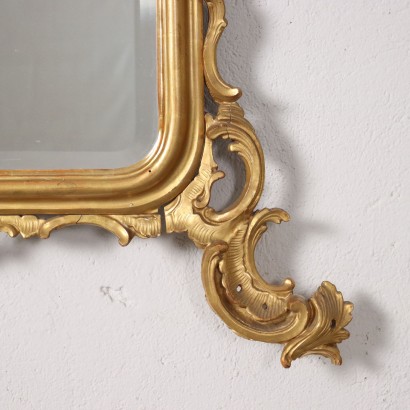 Baroque Style Mirror Wood Italy XX Century
