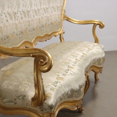Rococo Style Sofa Carved Wood Italy XIX Century