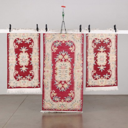 Group of 3 Peking Carpets Cotton Big Knot China