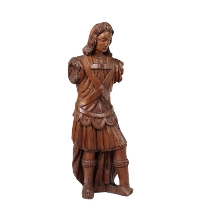 Römischer Soldat Holzskulptur Italien XVII Jhd