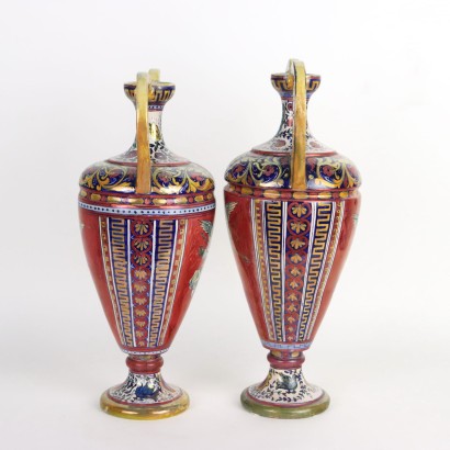 Pair of Vases Cooperativa Ceramisti G.Tadino Ceramic Italy XX Century