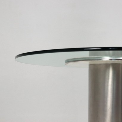 Tavolo in metallo con piano in vetro,Tavolo Anni 70