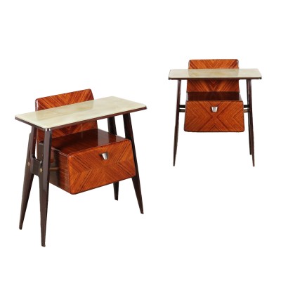 Pair of Bedside Tables Beech Italy 1950s-1960s