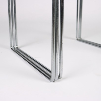 Group of 3 Stacking Tables Glass Italy 1970s-1980s
