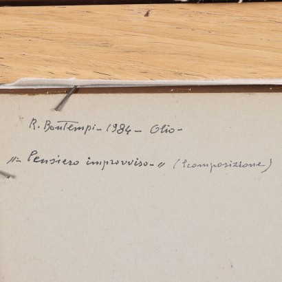 arte, arte italiana, pittura novecento italiana,Dipinto Astratto di Renato Bontempi ,Pensiero improvviso (scomposizione),Renato Bontempi