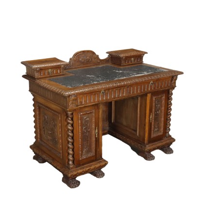 Desk Neorenaissance Walnut Italy XIX Century