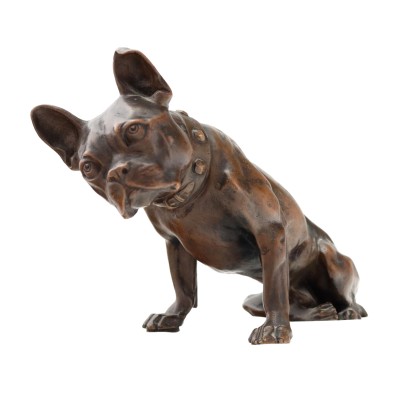 Little Dog Sculpture Bronze Italy XX Century