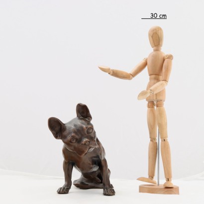 Kleinen Hund Skulptur Bronze Italien XX Jhd