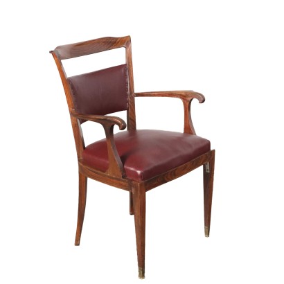 Vintage 1950s Chair Leatherette Bois de Violette Italy