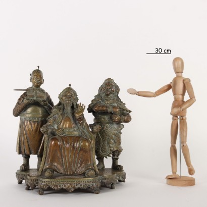 Skulpturengruppe Bronze Vietnam XX Jhd