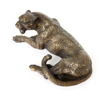 Cheetah Sculpture Bronze Italy XX Century
