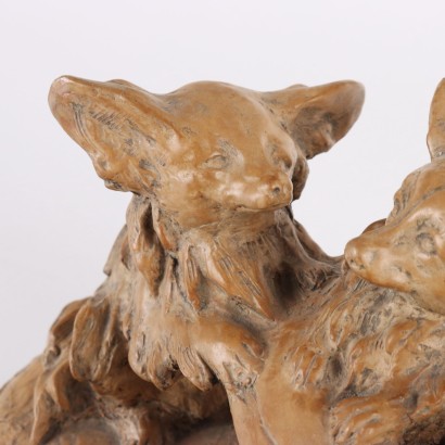 Paar Hunde Keramik Italien XX Jhd