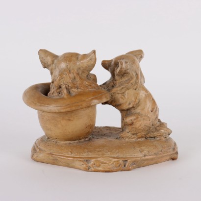 Paar Hunde Keramik Italien XX Jhd