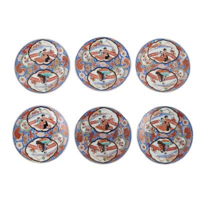 Group of 6 Plates Porcelain Japan XIX-XX Century