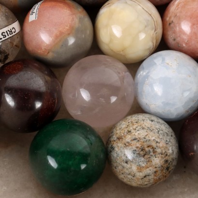Marble Bowl with Stone Spheres Italy XX Century