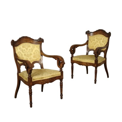 Two Charles X armchairs